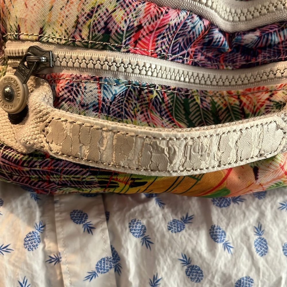 🎉Kipling Seoul XL 17” Laptop BackpackTravel Bag Palm Leaf Pattern Maddie Monkey - Picture 6 of 8